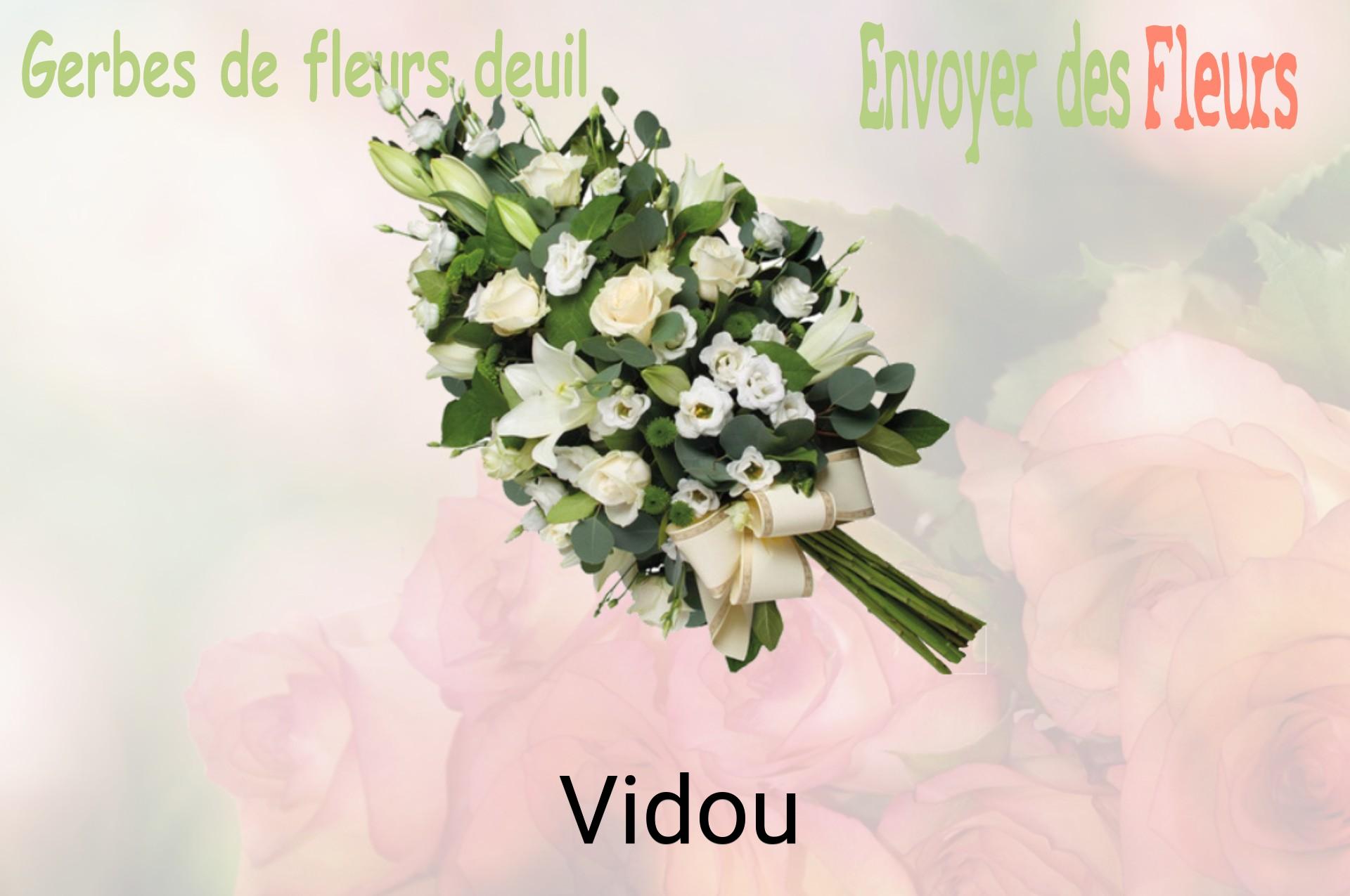 Gerbe de fleurs de deuil livrée à Vidou